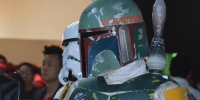 For some it is the booth babes, but I never get tired of seeing the Star Wars characters roaming the show floor.