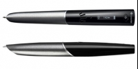The Livescribe Sky pen records audio and everything you write in its special notepads and journals.  It then transmits your notes wirelessly to Evernote where you can play back your recordings on computers, Android, and iOS devices.