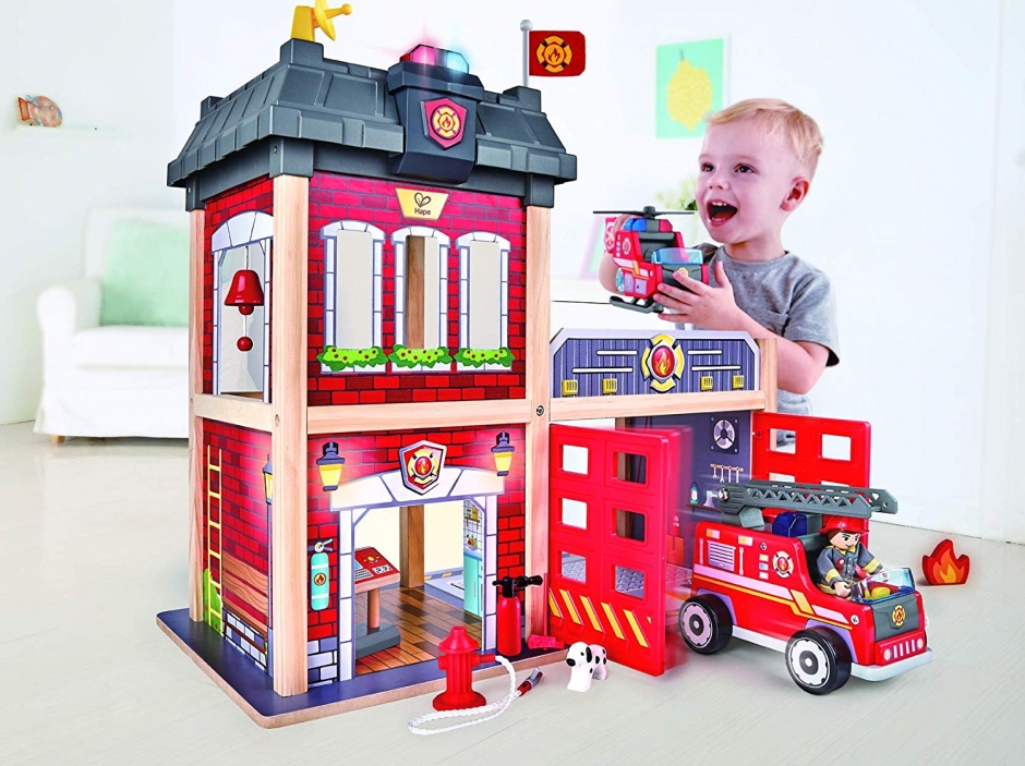hape firehouse play set